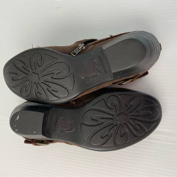Born Zowy short bootie style shoes with harness strap detail brown size 8.5 - Picture 6 of 10